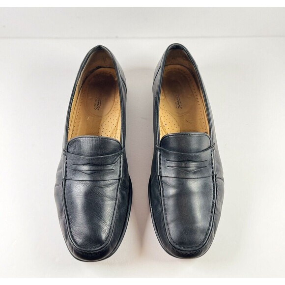 Santoni Black Leather Loafers - Picture 2 of 9